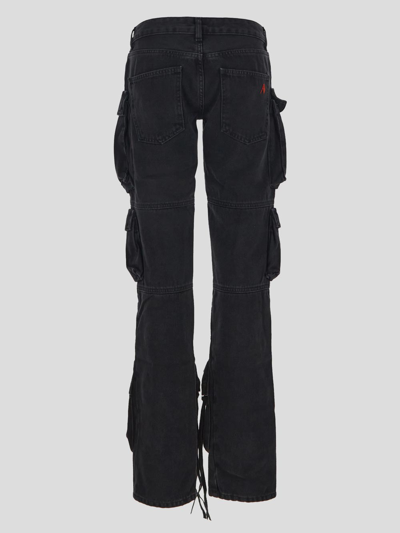 Shop Attico Cotton Trousers In Black