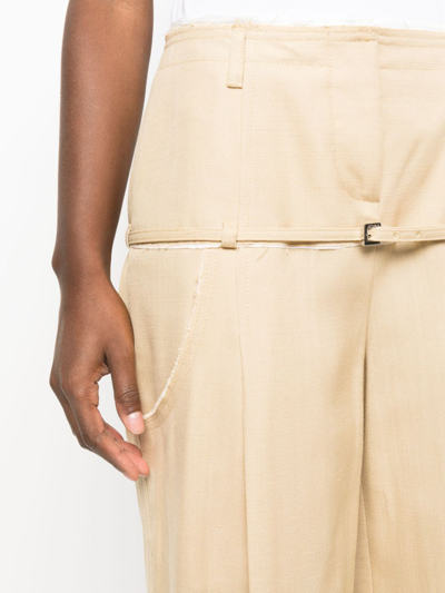 Shop Jacquemus Synthetic Fibers Trousers In Beige