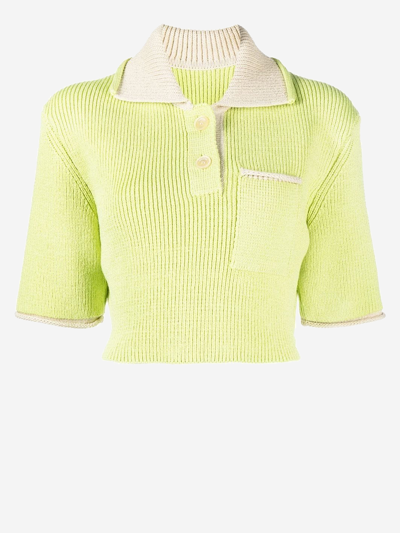 Shop Jacquemus Cotton Polo Shirt In Green