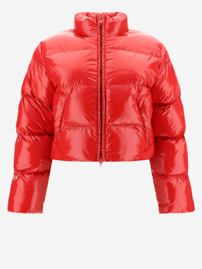 Shop Balenciaga Synthetic Fibers Down Jacket In Red
