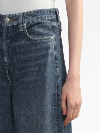 Rag & Bone Mid-rise Wide-leg Jeans In Blau