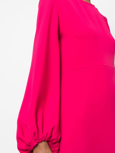 Shop P.a.r.o.s.h Poet-sleeve Midi Dress In Rosa