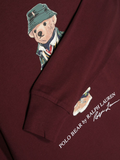 Shop Ralph Lauren Polo Bear-print Jersey Sweatshirt In Rot
