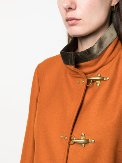 Shop Fay Virginia Wool-blend Coat In Orange