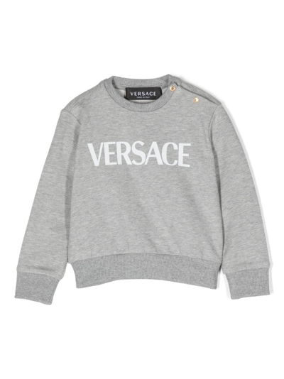 Shop Versace Medusa Head-motif Jersey Sweatshirt In Grau