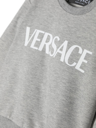 Shop Versace Medusa Head-motif Jersey Sweatshirt In Grau