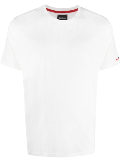 Shop Kiton Crew-neck Cotton T-shirt In Weiss