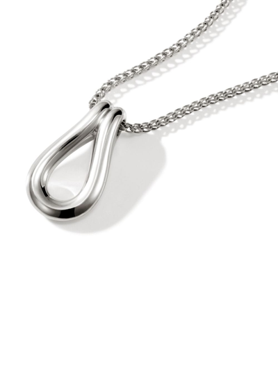 Shop John Hardy Surf Pendant Chain Necklace In Silver