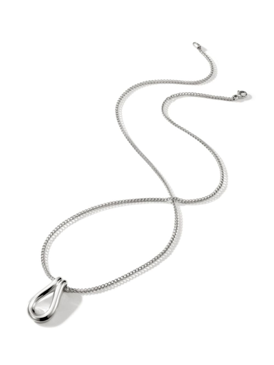 Shop John Hardy Surf Pendant Chain Necklace In Silver