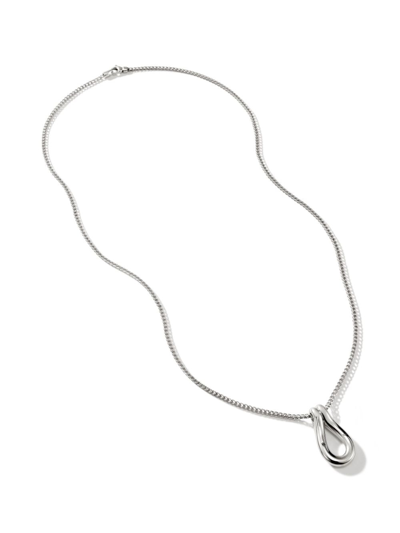 John Hardy Surf Pendant Chain Necklace In Silver