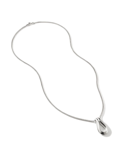 Shop John Hardy Surf Pendant Chain Necklace In Silver