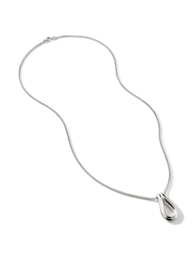 John Hardy Surf Pendant Chain Necklace In Silver