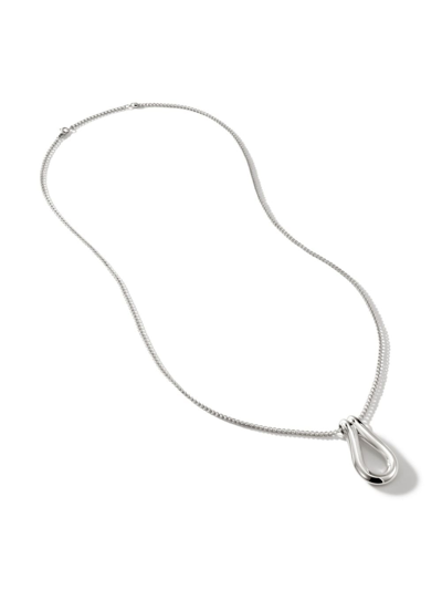 Shop John Hardy Surf Pendant Necklace In Silver