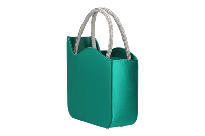 Shop Le Silla Handbag Ivy Mini Bag Satin In Green