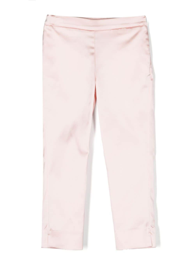 Shop Simonetta Side-stripe Satin Trousers In Pink