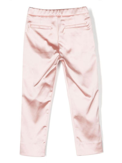 Shop Simonetta Side-stripe Satin Trousers In Pink