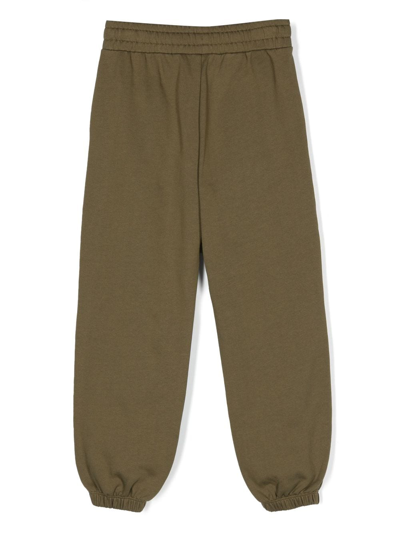 Shop Moschino Teddy Bear-print Cotton Track Pants In Green