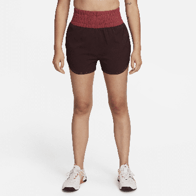 Shop Nike Women's One Se Dri-fit Ultra-high-waisted 3" Brief-lined Shorts In Red