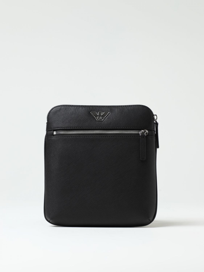 Shop Emporio Armani Flat Bag In Regenerated Saffiano Leather In Black