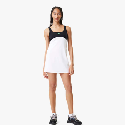 Shop Lacoste Women's  X Bandier All Motion Colorblock Dress In White