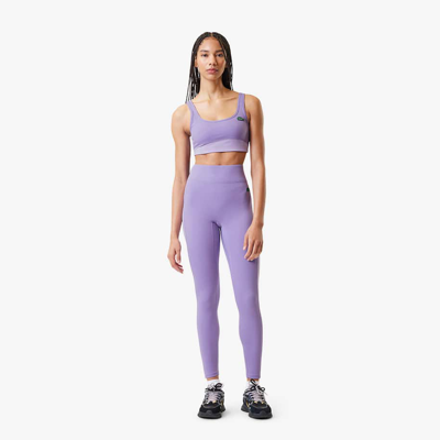 Shop Lacoste Women's  X Bandier All Motion Colorblock Sports Bra In Purple