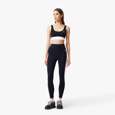 Shop Lacoste Women's  X Bandier All Motion Colorblock Leggings In Black