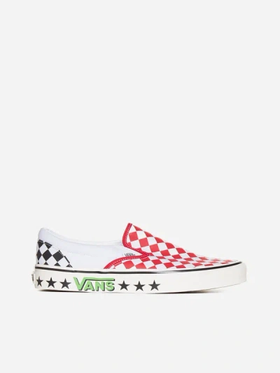 Shop Vans Classic Slip-on 98 Dx Canvas Sneakers In Red,white