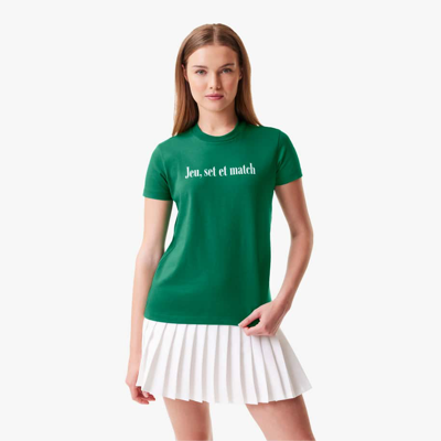 Shop Lacoste Women's  X Bandier Jersey T-shirt - 40 In Green
