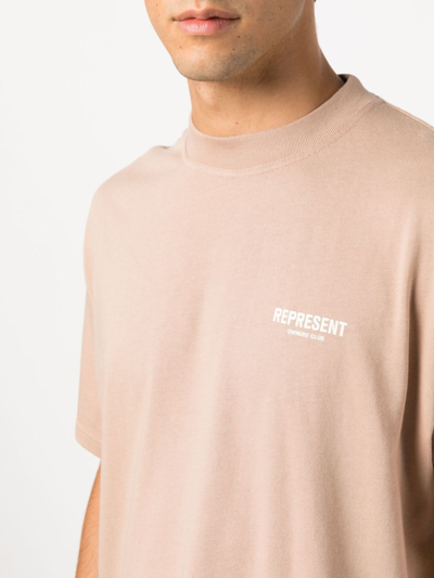 Represent Logo-print Cotton T-shirt In Brown