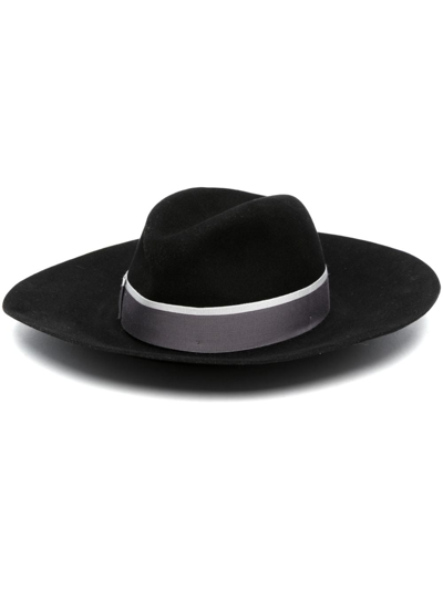 Shop Borsalino Sophie Felted Wool Fedora Hat In Black