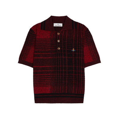 Shop Vivienne Westwood Checked Cotton-blend Polo Shirt In Red