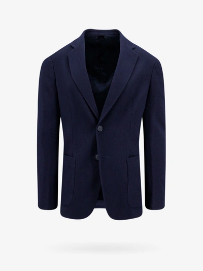 Shop Giorgio Armani Blazer In Blue