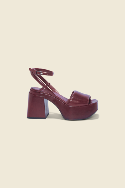 Shop Dorothee Schumacher Platform Sandal With Ankle Strap In Red