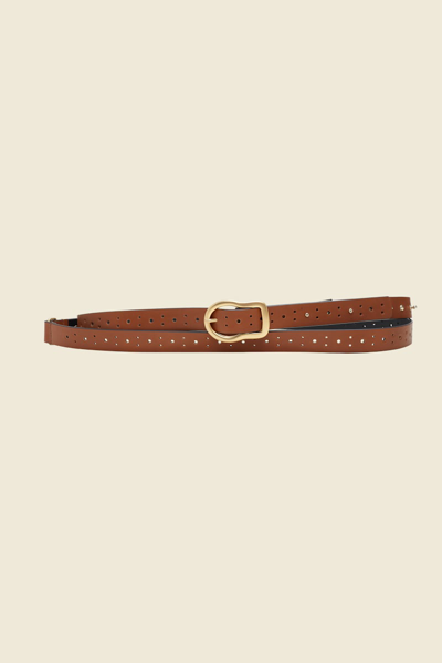 Shop Dorothee Schumacher Double Leather Belt In Brown