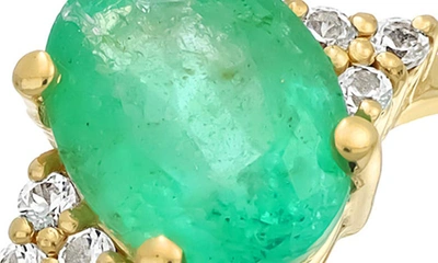 Shop Bony Levy Emerald & Diamond Ring In 18k Yellow Gold