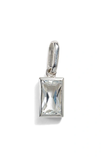 Shop Anzie Carr Pendant Charm In Silver/ Clear Topaz