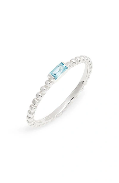 Shop Anzie Dew Drop Blue Topaz Ring In Silver / Blue