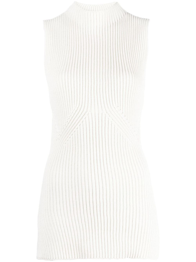 Shop Gauchère Open-back Ribbed Top In Neutrals