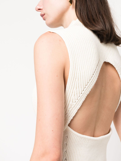 Shop Gauchère Open-back Ribbed Top In Neutrals