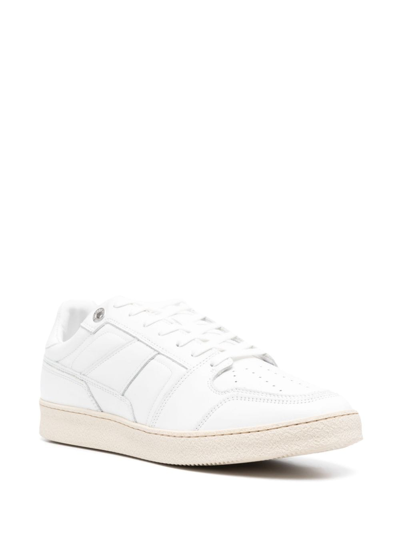 Shop Ami Alexandre Mattiussi Low-top Leather Sneakers In White