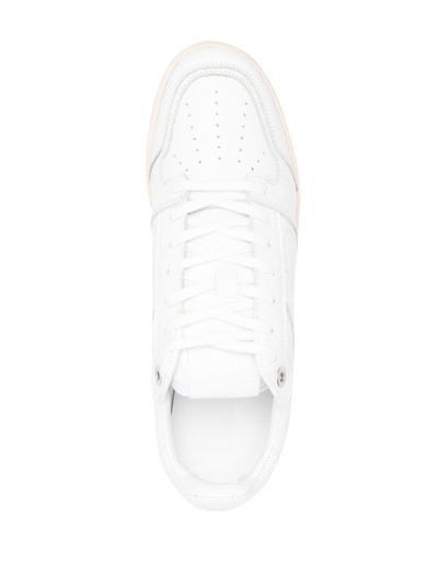 Shop Ami Alexandre Mattiussi Low-top Leather Sneakers In White