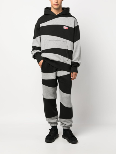 Shop Kenzo Panelled Cotton Hoodie In Black