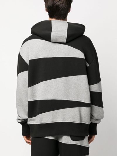 Shop Kenzo Panelled Cotton Hoodie In Black