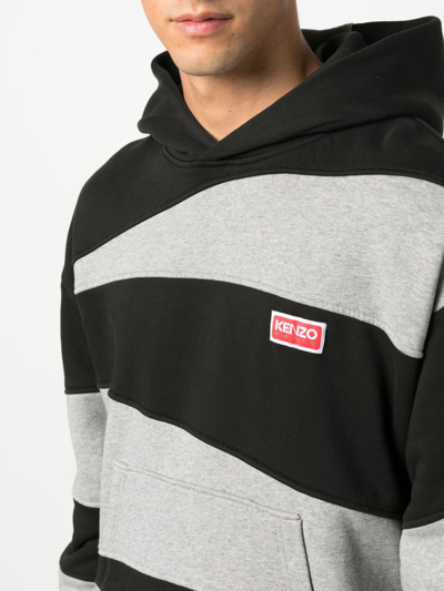 Kenzo Men's Dazzle Stripe Oversized Hoodie In Black