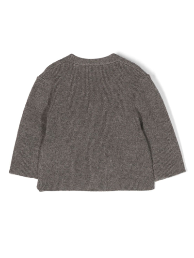 Shop Bonpoint Daevon V-neck Cashmere Cardigan In Grey