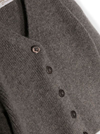 Shop Bonpoint Daevon V-neck Cashmere Cardigan In Grey