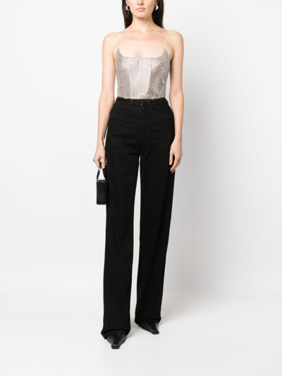 Giuseppe Di Morabito Rhinestone-embellished Strapless Top In Silver