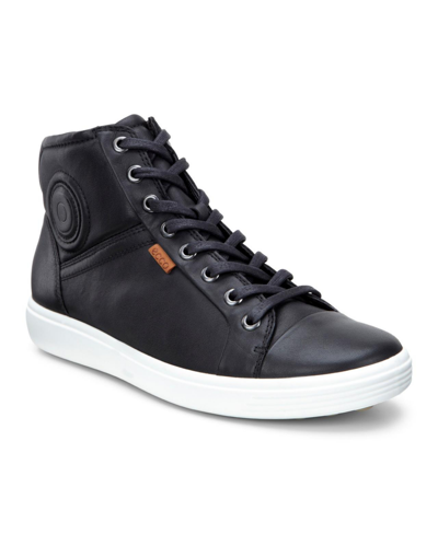 Shop Ecco Women's Soft 7 High Top Leather Sneaker In Black