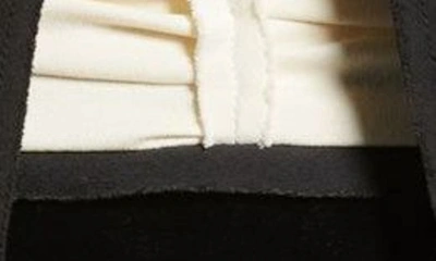 Shop Loveshackfancy Veronique Ruched Strapless Minidress In Tuxedo/ White