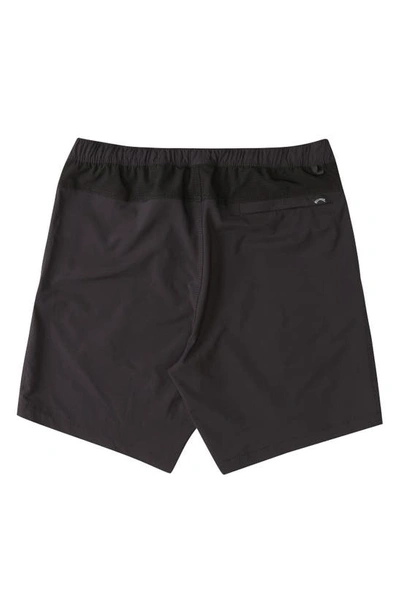Shop Billabong Surftrek Elastic Waist Shorts In Black